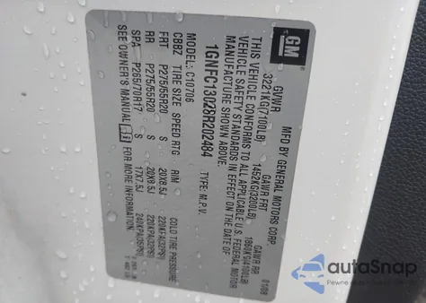 2008 Chevrolet Tahoe Ltz z USA, uszkodzony, nr VIN 1GNFC13028R202484